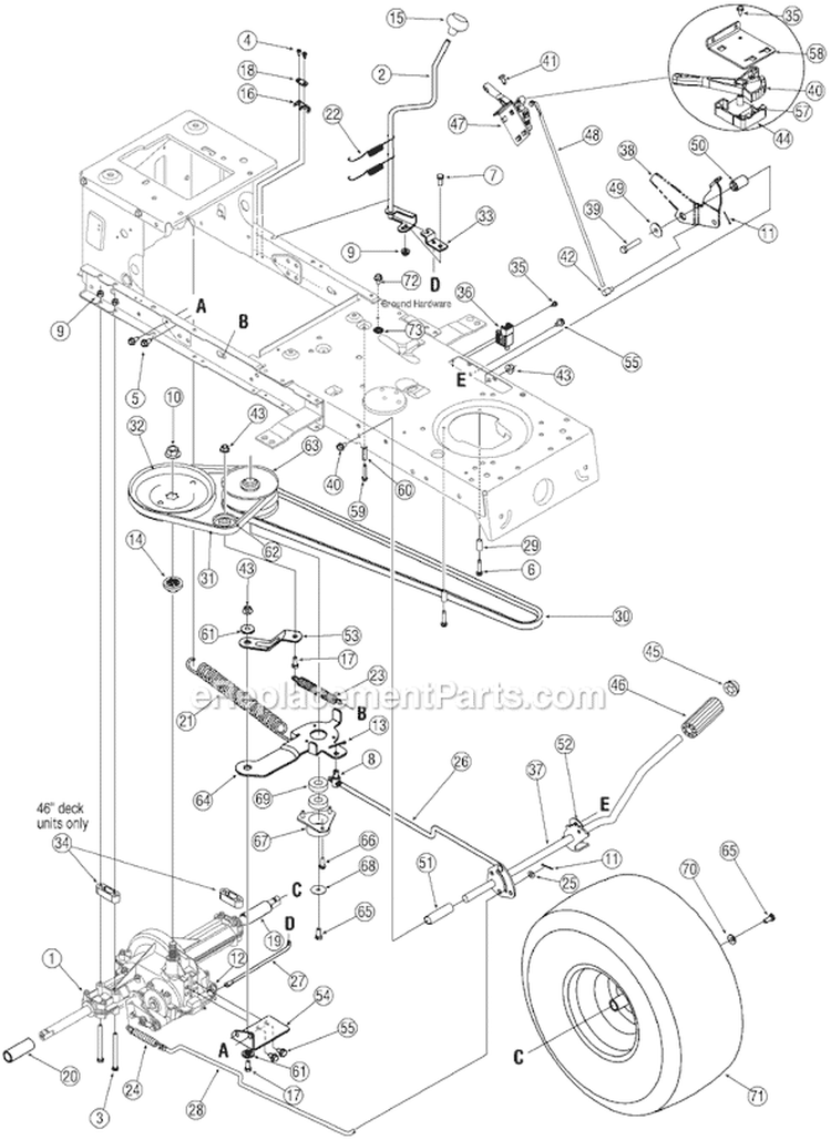 Page B Diagram and Parts List for 13AN772G700 2007 Yard Machines Lawn Tractor